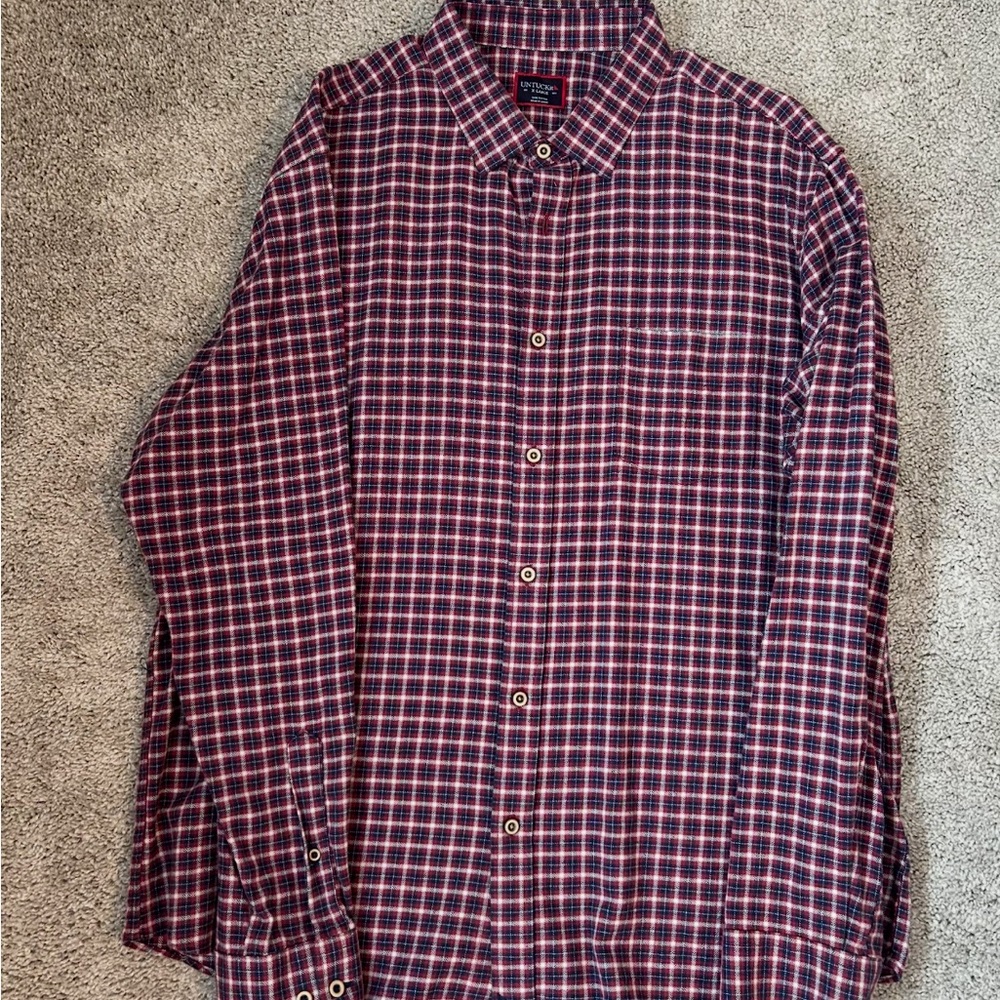 UNTUCKit Red and Blue Checkered Button-Down Shirt